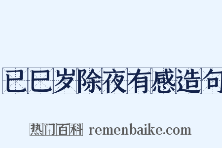 已巳岁除夜有感造句是什么意思的图片